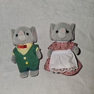 Calico Critters Ellwoods Elephant Family Mom Dad Rare Retired CC1570